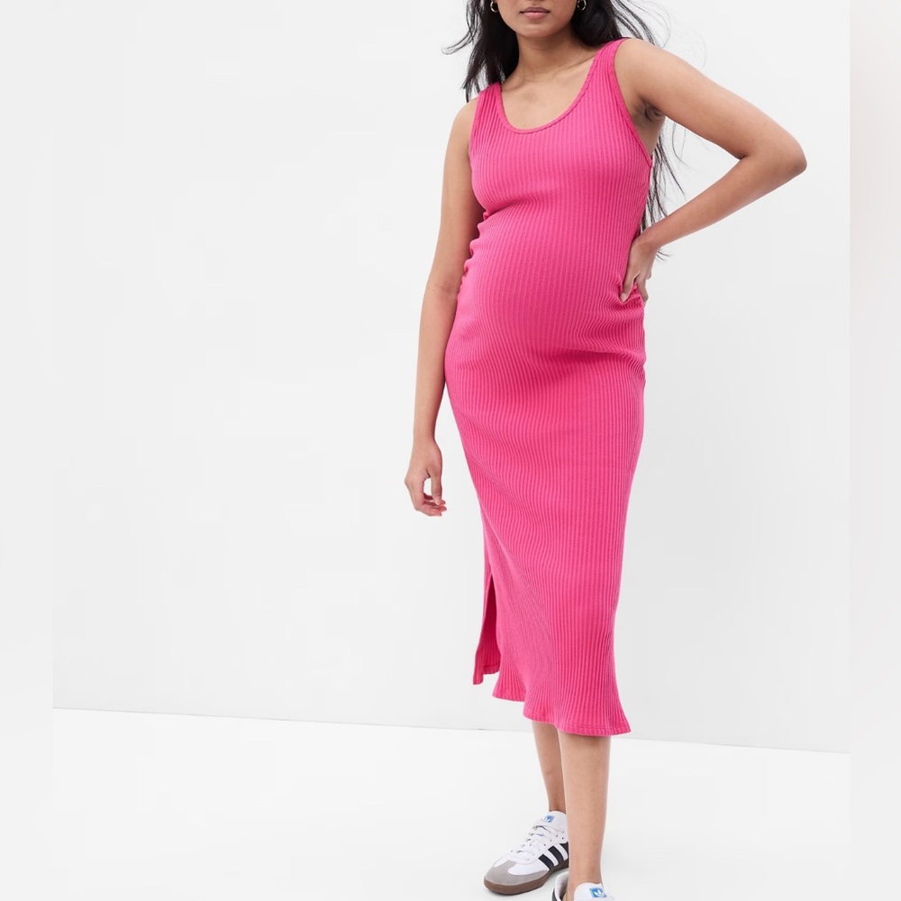 NWOT Adorable Hot Pink Gap Stretchy Knit Maternity Dress XL